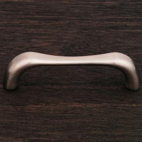 RK International [CP-09-P] Solid Brass Cabinet Pull Handle - Contemporary Bent Middle - Pewter Finish - 3 3/8" L