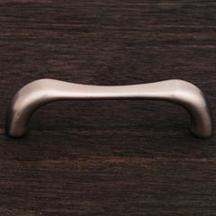 RK International [CP-09-P] Solid Brass Cabinet Pull Handle - Contemporary Bent Middle - Standard Size - Satin Nickel Finish - 3&quot; C/C - 3 3/8&quot; L