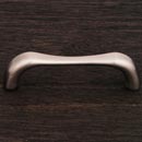 RK International [CP-09-P] Solid Brass Cabinet Pull Handle - Contemporary Bent Middle - Standard Size - Satin Nickel Finish - 3" C/C - 3 3/8" L
