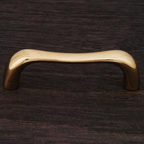 RK International [CP-09-T] Solid Brass Cabinet Pull Handle - Contemporary Bent Middle - Polished Brass Finish - 3 3/8" L