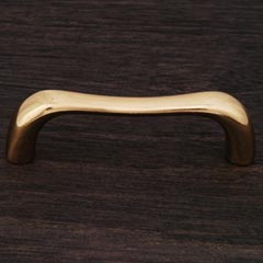 RK International [CP-09-T] Solid Brass Cabinet Pull Handle - Contemporary Bent Middle - Standard Size - Polished Brass Finish - 3&quot; C/C - 3 3/8&quot; L