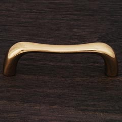 RK International [CP-09-T] Solid Brass Cabinet Pull Handle - Contemporary Bent Middle - Standard Size - Polished Brass Finish - 3" C/C - 3 3/8" L