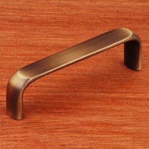 RK International [CP-16] Solid Brass Cabinet Pull Handle - Smooth Rectangular - Antique English Finish - 3 1/8" L