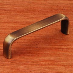 RK International [CP-16-AE] Solid Brass Cabinet Pull Handle - Smooth Rectangular - Standard Size - Antique English Finish - 3&quot; C/C - 3 1/4&quot; L