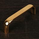 RK International [CP-16-B] Solid Brass Cabinet Pull Handle - Smooth Rectangular - Standard Size - Polished Brass Finish - 3" C/C - 3 1/4" L