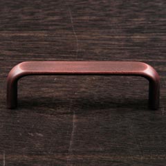 RK International [CP-16-DC] Solid Brass Cabinet Pull Handle - Smooth Rectangular - Standard Size - Distressed Copper Finish - 3&quot; C/C - 3 1/4&quot; L