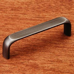 RK International [CP-16-DN] Solid Brass Cabinet Pull Handle - Smooth Rectangular - Standard Size - Distressed Nickel Finish - 3&quot; C/C - 3 1/4&quot; L
