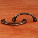 RK International [CP-1603-AE] Solid Brass Cabinet Pull Handle - Rope - Standard Size - Antique English Finish - 3 1/2" C/C - 4 1/4" L