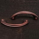 RK International [CP-1603-DC] Solid Brass Cabinet Pull Handle - Rope - Standard Size - Distressed Copper Finish - 3 1/2&quot; C/C - 4 1/4&quot; L