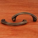 RK International [CP-1617-AE] Solid Brass Cabinet Pull Handle - Rope Bow - Standard Size - Antique English Finish - 3&quot; C/C - 3 3/4&quot; L
