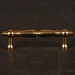 RK International [CP-1622-B] Solid Brass Cabinet Pull Handle - Plain Tapered - Standard Size - Polished Brass Finish - 3&quot; C/C - 3 15/16&quot; L