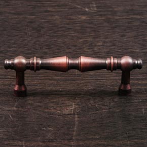 RK International [CP-1622-DC] Solid Brass Cabinet Pull Handle - Plain Tapered - Distressed Copper Finish - 4" L