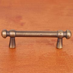 RK International [CP-20-AE] Solid Brass Cabinet Pull Handle - Distressed Decorative Rod - Standard Size - Antique English Finish - 3&quot; C/C - 4 3/8&quot; L