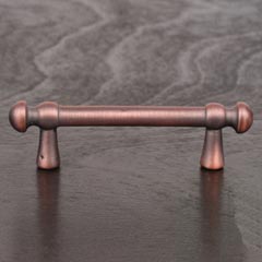 RK International [CP-20-DC] Solid Brass Cabinet Pull Handle - Distressed Decorative Rod - Standard Size - Distressed Copper Finish - 3&quot; C/C - 4 3/8&quot; L