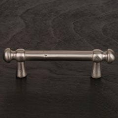 RK International [CP-20-P] Solid Brass Cabinet Pull Handle - Distressed Decorative Rod - Standard Size - Satin Nickel Finish - 3&quot; C/C - 4 3/8&quot; L