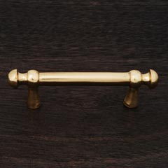 RK International [CP-20] Solid Brass Cabinet Pull Handle - Distressed Decorative Rod - Standard Size - Polished Brass Finish - 3&quot; C/C - 4 3/8&quot; L