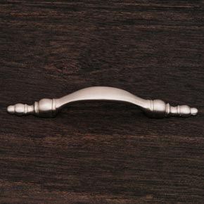 RK International [CP-33-P] Solid Brass Cabinet Pull Handle - Decorative Finial Ends - Pewter Finish - 5" L