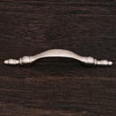 RK International [CP-33-P] Solid Brass Cabinet Pull Handle - Decorative Finial Ends - Standard Size - Satin Nickel Finish - 3" C/C - 5 1/8" L