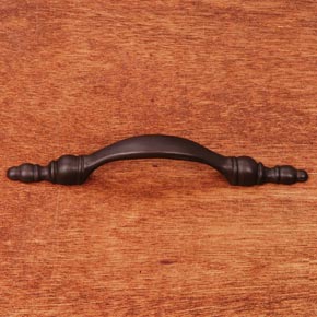 RK International [CP-33-RB] Solid Brass Cabinet Pull Handle - Decorative Finial Ends - Oil Rubbed Bronze Finish - 5" L