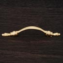 RK International [CP-33] Solid Brass Cabinet Pull Handle - Decorative Finial Ends - Standard Size - Polished Brass Finish - 3" C/C - 5 1/8" L