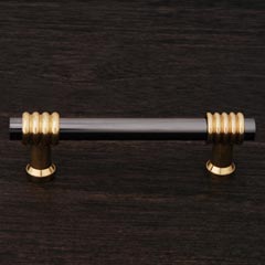 RK International [CP-36-NB] Solid Brass Cabinet Pull Handle - Small Two Tone Swirl - Standard Size - Black Nickel &amp; Polished Brass Finish - 3&quot; C/C - 3 15/16&quot; L
