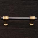 RK International [CP-36-NB] Solid Brass Cabinet Pull Handle - Small Two Tone Swirl - Standard Size - Black Nickel & Polished Brass Finish - 3" C/C - 3 15/16" L