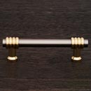 RK International [CP-36-PWB] Solid Brass Cabinet Pull Handle - Small Two Tone Swirl - Standard Size - Satin Nickel & Polished Brass Finish - 3" C/C - 3 15/16" L