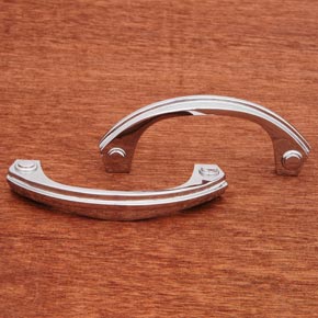 RK International [CP-3617-C] Solid Brass Cabinet Pull Handle - Plain Bow - Chrome Finish - 3 3/4" L