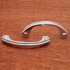 RK International [CP-3617-C] Solid Brass Cabinet Pull Handle - Plain Bow - Standard Size - Polished Chrome Finish - 3&quot; C/C - 3 5/8&quot; L