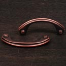 RK International [CP-3617-DC] Solid Brass Cabinet Pull Handle - Plain Bow - Standard Size - Distressed Copper Finish - 3" C/C - 3 5/8" L