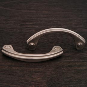 RK International [CP-3617-P] Solid Brass Cabinet Pull Handle - Plain Bow - Pewter Finish - 3 3/4" L