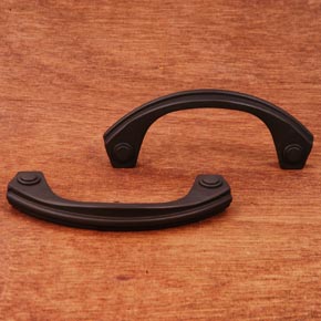 RK International [CP-3617-RB] Solid Brass Cabinet Pull Handle - Plain Bow - Oil Rubbed Bronze Finish - 3 3/4" L