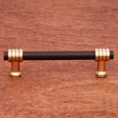 RK International [CP-37-BRB] Solid Brass Cabinet Pull Handle - Large Two Tone Swirl - Standard Size - Oil Rubbed Bronze & Polished Brass Finish - 3 1/2" C/C - 4 1/2" L