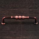 RK International [CP-3701-DC] Solid Brass Cabinet Pull Handle - Beaded Middle - Oversized - Distressed Copper Finish - 5&quot; C/C - 5 11/16&quot; L