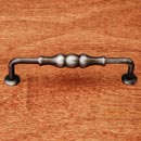 RK International [CP-3701-DN] Solid Brass Cabinet Pull Handle - Beaded Middle - Oversized - Distressed Nickel Finish - 5&quot; C/C - 5 11/16&quot; L