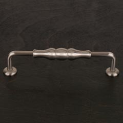 RK International [CP-3701-P] Solid Brass Cabinet Pull Handle - Beaded Middle - Oversized - Satin Nickel Finish - 5&quot; C/C - 5 11/16&quot; L