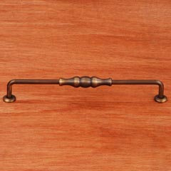 RK International [CP-3702-AE] Solid Brass Cabinet Pull Handle - Beaded Middle - Oversized - Antique English Finish - 8&quot; C/C - 8 3/4&quot; L