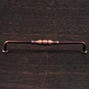 RK International [CP-3702-DC] Solid Brass Cabinet Pull Handle - Beaded Middle - Oversized - Distressed Copper Finish - 8" C/C - 8 3/4" L