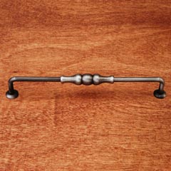RK International [CP-3702-DN] Solid Brass Cabinet Pull Handle - Beaded Middle - Oversized - Distressed Nickel Finish - 8&quot; C/C - 8 3/4&quot; L