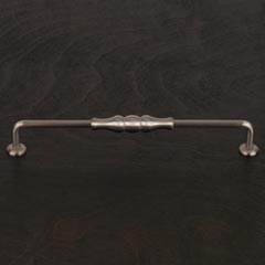 RK International [CP-3702-P] Solid Brass Cabinet Pull Handle - Beaded Middle - Oversized - Satin Nickel Finish - 8&quot; C/C - 8 3/4&quot; L
