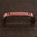 RK International [CP-3710-DC] Solid Brass Cabinet Pull Handle - Smooth w/ Curved Line Edge - Standard Size - Distressed Copper Finish - 3" C/C - 3 1/2" L