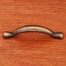 RK International [BP-7905-AE] Solid Brass Cabinet Pull Backplate - Spade  Ends - Antique English Finish - 5 1/4 L - 3 Centers