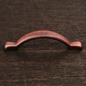 RK International [CP-3711-DC] Solid Brass Cabinet Pull Handle - Smooth Decorative Bow - Distressed Copper Finish - 3 3/4" L