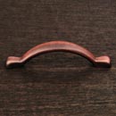RK International [CP-3711-DC] Solid Brass Cabinet Pull Handle - Smooth Decorative Bow - Standard Size - Distressed Copper Finish - 3" C/C - 3 7/8" L