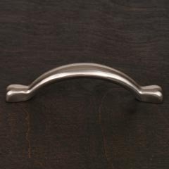 RK International [CP-3711-P] Solid Brass Cabinet Pull Handle - Smooth Decorative Bow - Standard Size - Satin Nickel Finish - 3&quot; C/C - 3 7/8&quot; L