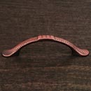 RK International [CP-3712-DC] Solid Brass Cabinet Pull Handle - Slim Bow w/ Divet Indents - Standard Size - Distressed Copper Finish - 3" C/C - 4 3/8" L