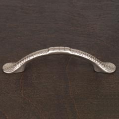 RK International [CP-3712-P] Solid Brass Cabinet Pull Handle - Slim Bow w/ Divet Indents - Standard Size - Satin Nickel Finish - 3&quot; C/C - 4 3/8&quot; L