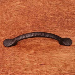 RK International [CP-3712-RB] Solid Brass Cabinet Pull Handle - Slim Bow w/ Divet Indents - Standard Size - Oil Rubbed Bronze Finish - 3&quot; C/C - 4 3/8&quot; L