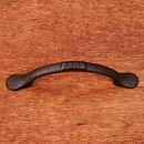 RK International [CP-3712-RB] Solid Brass Cabinet Pull Handle - Slim Bow w/ Divet Indents - Standard Size - Oil Rubbed Bronze Finish - 3" C/C - 4 3/8" L