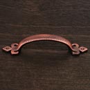 RK International [CP-3713-DC] Solid Brass Cabinet Pull Handle - Bow w/ Divet Indents & Gothic Ends - Standard Size - Distressed Copper Finish - 3" C/C - 4 15/16" L